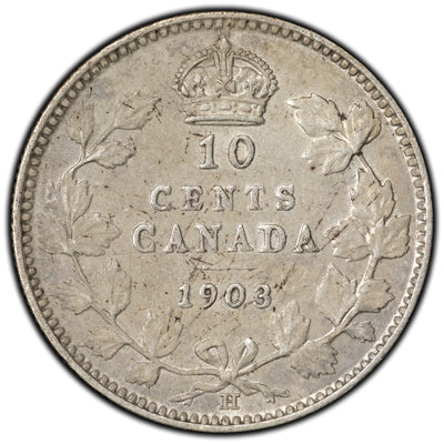 Canada 1903-H 10 Cents Dime Silver Coin