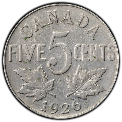 SOLD Canada 1926 Far 6 5 Cents Nickel Coin - Corrosion