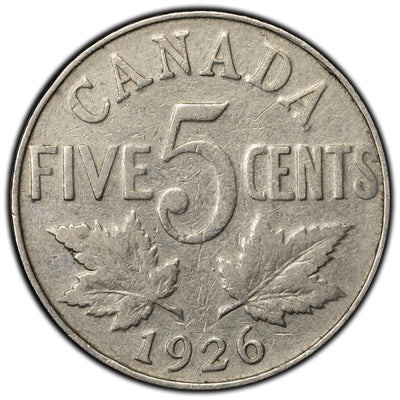 SOLD Canada 1926 Far 6 5 Cents Nickel Coin - Scratch
