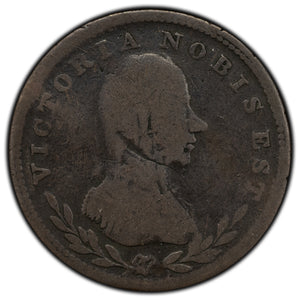 SOLD Lower Canada Victoria Nobis 1/2 Half Penny Token LC-49A1 Strong Undertype