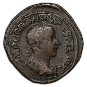 SOLD Ancient Roman Gordian III Sestertius AE Copper Coin RICIV #286a