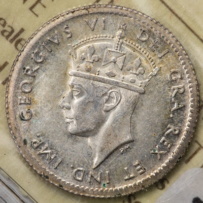 Newfoundland 1943c 5 Cents Silver Coin - ICCS MS-64