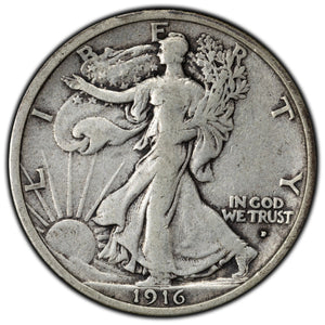 SOLD United States 1916-D 50 Cents Walking Liberty Half Dollar Silver Coin