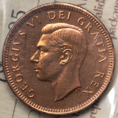 SOLD Canada 1950 1 Small Cent Coin - ICCS Specimen SP-65 Red