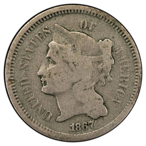 SOLD United States 1867 3 Cents Coin