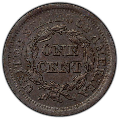 SOLD United States 1843 1 Large Cent Braided Hair Penny Coin