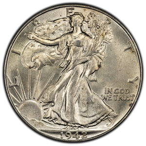 SOLD United States 1942 50 Cents Walking Liberty Half Dollar Silver Coin