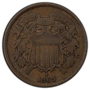 SOLD United States 1865 2 Cents Coin