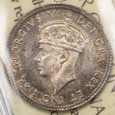 Newfoundland 1943c 5 Cents Silver Coin - ICCS MS-64