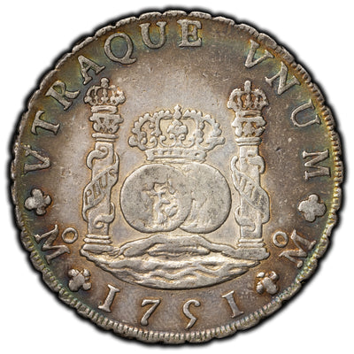 SOLD Mexico 1751 Mo-MF 8 Reales Silver Coin KM #104.1 - Nice Original Patina