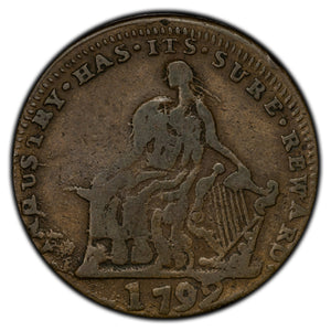 SOLD Ireland 1792 Dublin Pro Bono Publico 1/2 Half Penny Token D&H #369