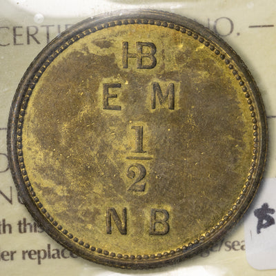 SOLD Hudsons Bay Company 1/2 Made Beaver Token CH #FT2 BR #927 - ICCS MS-60