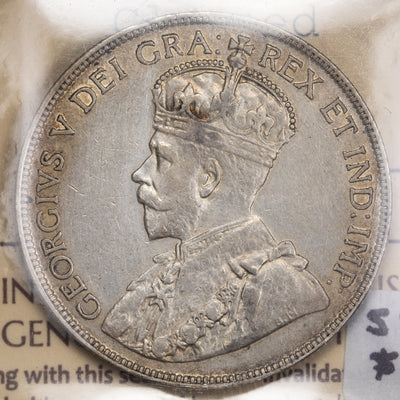 SOLD Canada 1916 50 Cents Half Dollar Silver Coin - ICCS VF-30 (cleaned)