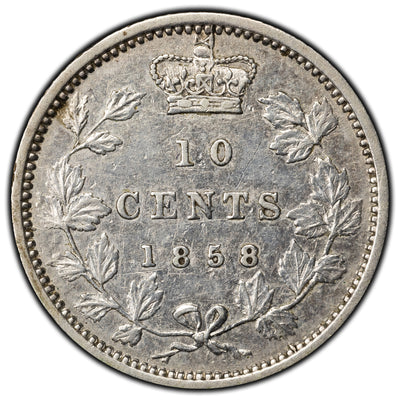 SOLD Canada 1858 10 Cents Dime Silver Coin - First Year of Issue!