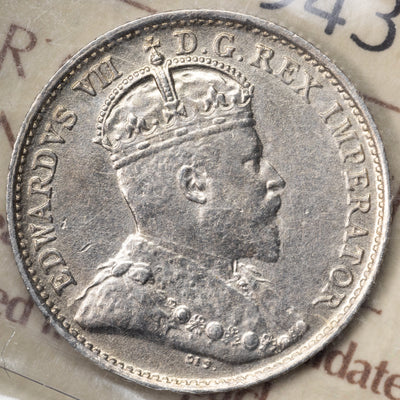 SOLD Canada 1908 Small 8 5 Cents Silver Coin - ICCS AU-55