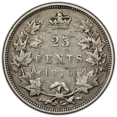 SOLD Canada 1870 25 Cents Quarter Silver Coin