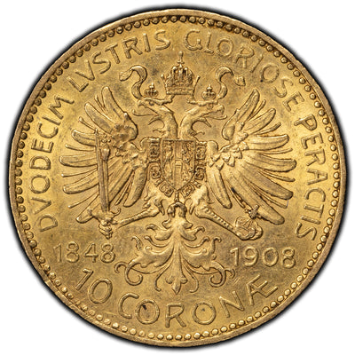SOLD Austria 1908 10 Corona Gold Coin KM #2810