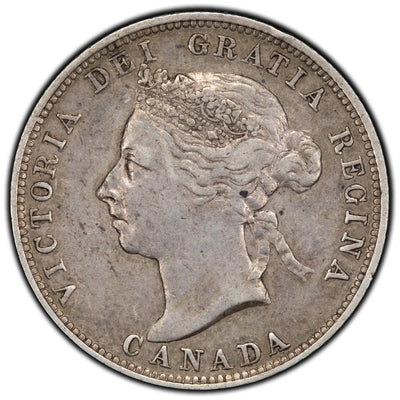 SOLD Canada 1892 25 Cents Quarter Silver Coin - VF