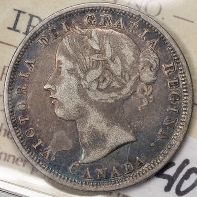 SOLD Canada 1858 20 Cents Silver Coin - One Year Type - ICCS VF-20