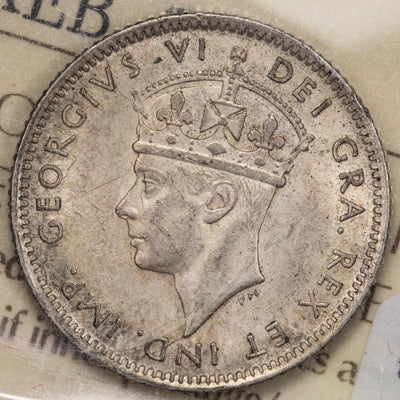 Newfoundland 1942c 10 Cents Silver Coin - ICCS MS-62