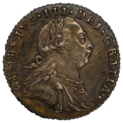 SOLD Great Britain 1787 No Hearts 6 Pence Silver Coin
