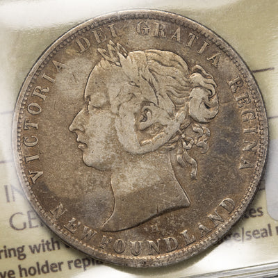 SOLD Newfoundland 1876-H 50 Cents Silver Coin - ICCS F-12