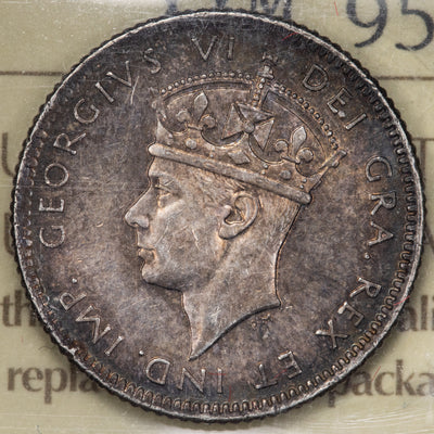 Newfoundland 1943c 10 Cents Silver Coin - ICCS MS-62