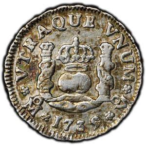 SOLD Mexico 1735 Mo-MF 1/2 Real Silver Coin