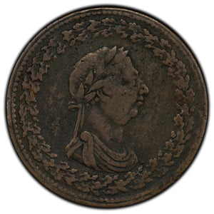 SOLD Lower Canada 1812 1 One Penny Token Nine Leaves LC-47D3
