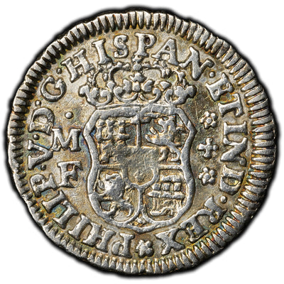 SOLD Mexico 1735 Mo-MF 1/2 Real Silver Coin