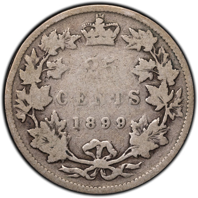 SOLD Canada 1899 25 Cents Quarter Silver Coin