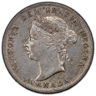 Canada 1900 25 Cents Quarter Silver Coin - VF/EF