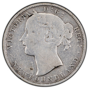 SOLD Newfoundland 1881 20 Cents Silver Coin - Cleaned