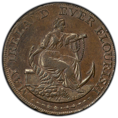 Ireland 1795 Dublin May Ireland Ever Flourish 1/2 Half Penny Token D&H #352b
