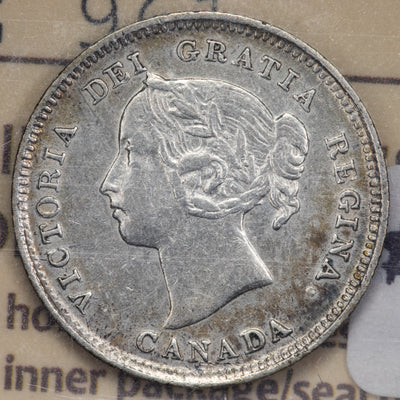 SOLD Canada 1885 Small 5/5 5 Cents Silver Coin - ICCS VF-30