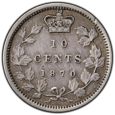 SOLD Canada 1870 Narrow '0' 10 Cents Dime Silver Coin