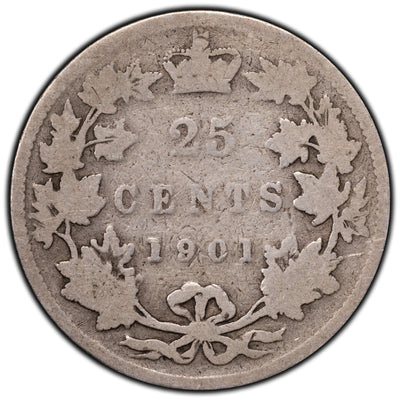 SOLD Canada 1901 25 Cents Quarter Silver Coin