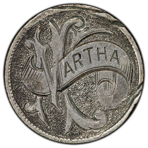 SOLD Canada Victorian 10 Cents Silver Coin Love Token - "MARTHA"