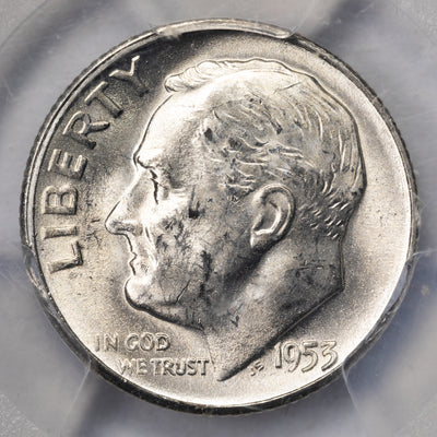 SOLD United States 1953-S 10 Cents Roosevelt Dime Silver Coin - PCGS MS-64