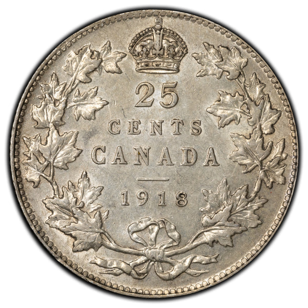 Canada 1918 25 Cents Quarter Silver Coin - The Toronto Coin Shop