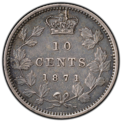SOLD Canada 1871 10 Cents Dime Silver Coin