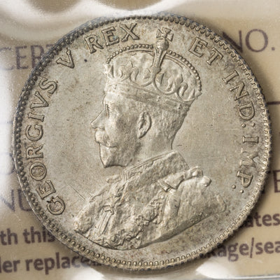 SOLD Canada 1911 25 Cents Quarter Silver Coin - ICCS MS-63