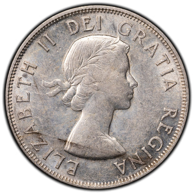 SOLD Canada 1958 Dot 50 Cents Half Dollar Silver Coin