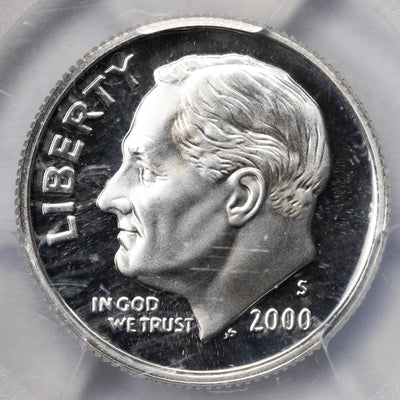 SOLD United States 2000-S 10 Cents Roosevelt Dime Silver Coin - PCGS PR-69DCAM