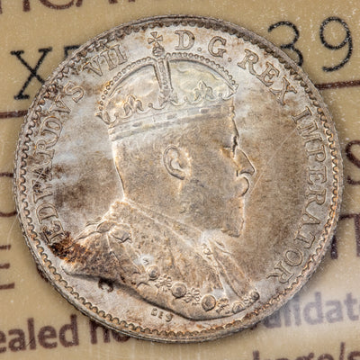 SOLD Canada 1910 Pointed Leaves 5 Cents Silver Coin - ICCS MS-64