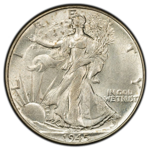 SOLD United States 1945 50 Cents Walking Liberty Half Dollar Silver Coin
