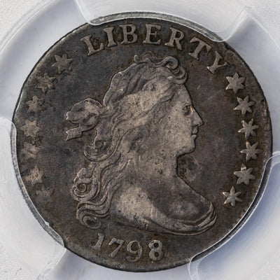 SOLD United States 1798 Large 8 10 Cents Draped Bust Dime Silver Coin - PCGS VF-25