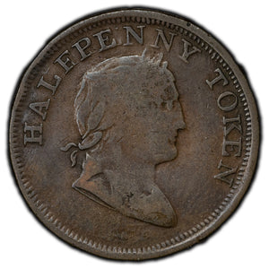 SOLD Ireland 1820 Hibernicus 1/2 Half Penny Token D-68 W-2000