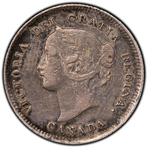 Canada 1900 Round 0's 5 Cents Silver Coin