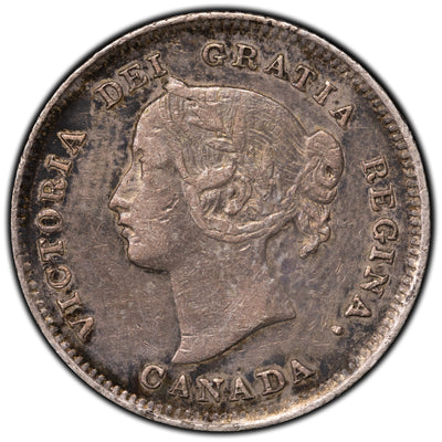 Canada 1900 Round 0's 5 Cents Silver Coin